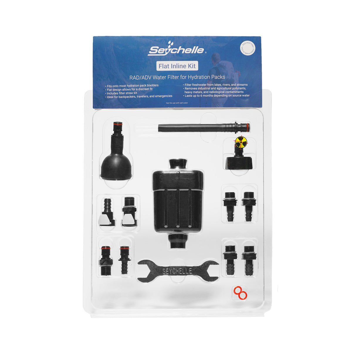 Portable Water Filter-Backpacking Flat Inline Kit